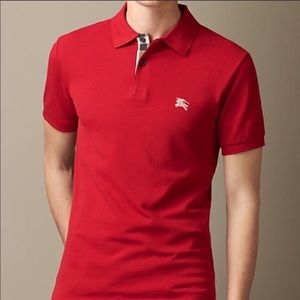 Red BURBERRY Classic Shortsleeved Polo